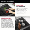 33” Retrofit Farmhouse Apron Front 16 Gauge Workstation Kitchen Sink Single Bowl in with WorkFlow™ Ledge and Accessories for Top Mount Drop-In Installation
